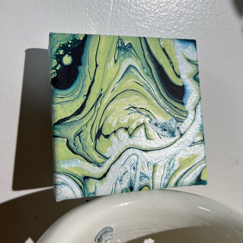 Handmade fluid acrylic.